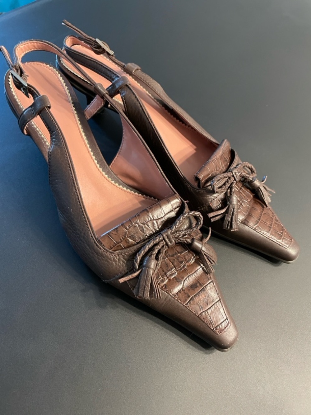 Audrey Brooke Slingback Kitten Heels Size 7.5 Vintage Inspired Kitten Loafers